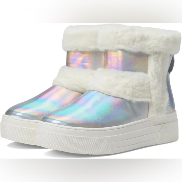Steve Madden Girls Bunny Little Kid/Big Kid Boots Iridescent Silver $70 - Picture 9 of 9
